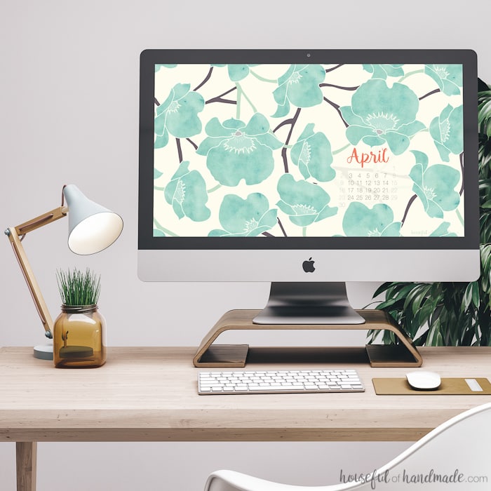 Add a little spring to your desktop and smartphone with these free digital backgrounds for April. Download this soft watercolor floral print for your electronics today. Housefulofhandmade.com | iPhone wallpaper | Desktop Wallpaper | Free Downloadable Background