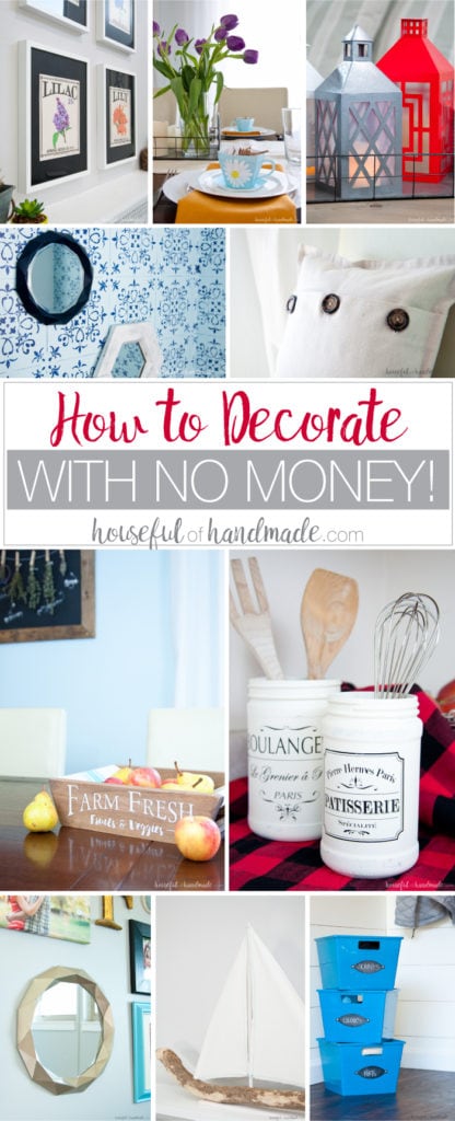 Create a cozy and wonderful space on a budget! Learn tips and ideas for how to decorate with no money (or for less than the cost of a latte). Housefulofhandmade.com | Budget decor | DIY Decor | Paper Decor | How to Decorate | Home Decor Ideas 