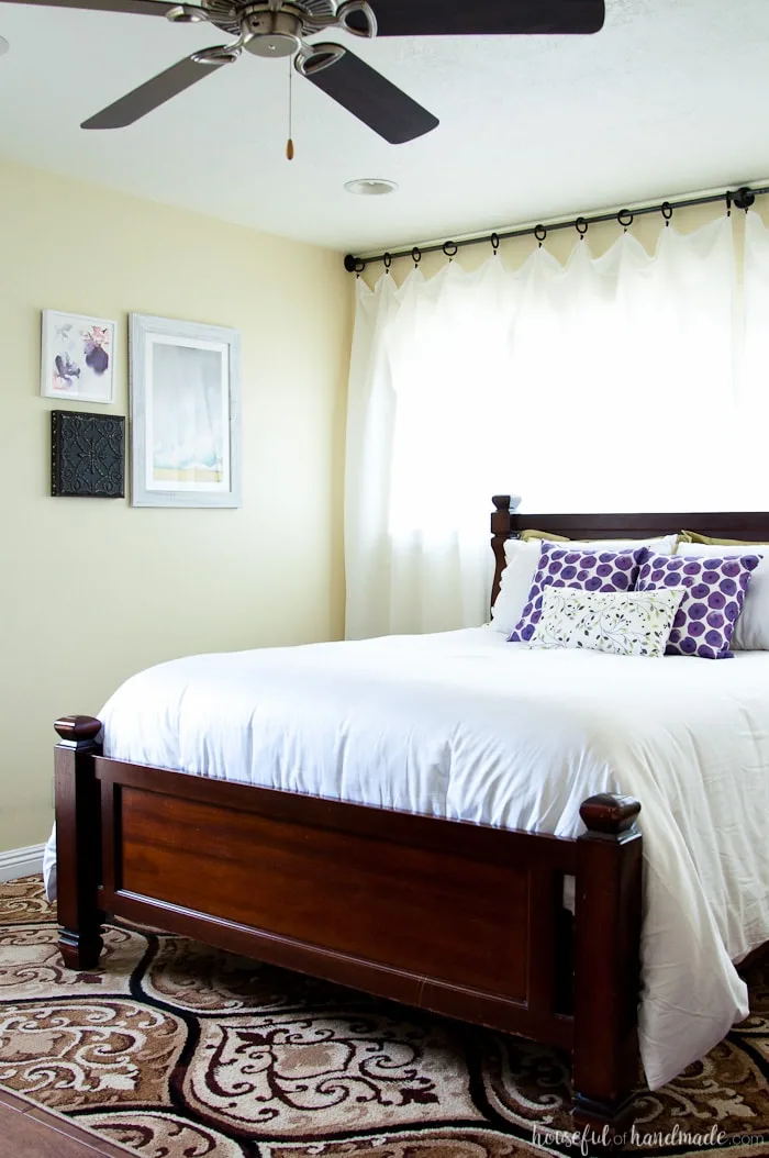 A beautiful summer bedroom is just a few easy steps away. See how I transformed our dark room into the perfect light & bright retreat. Housefulofhandmade.com