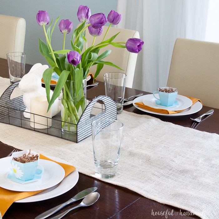 Spring Tablescape with Paper Tea Cups