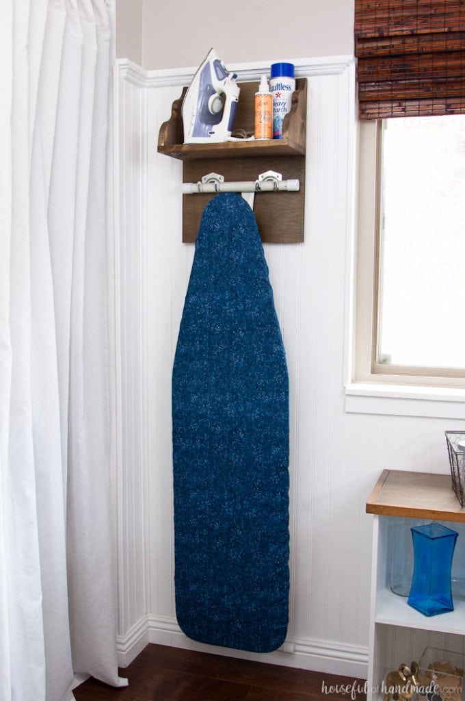 DIY Iron Holder with Ironing Board Storage Houseful of Handmade