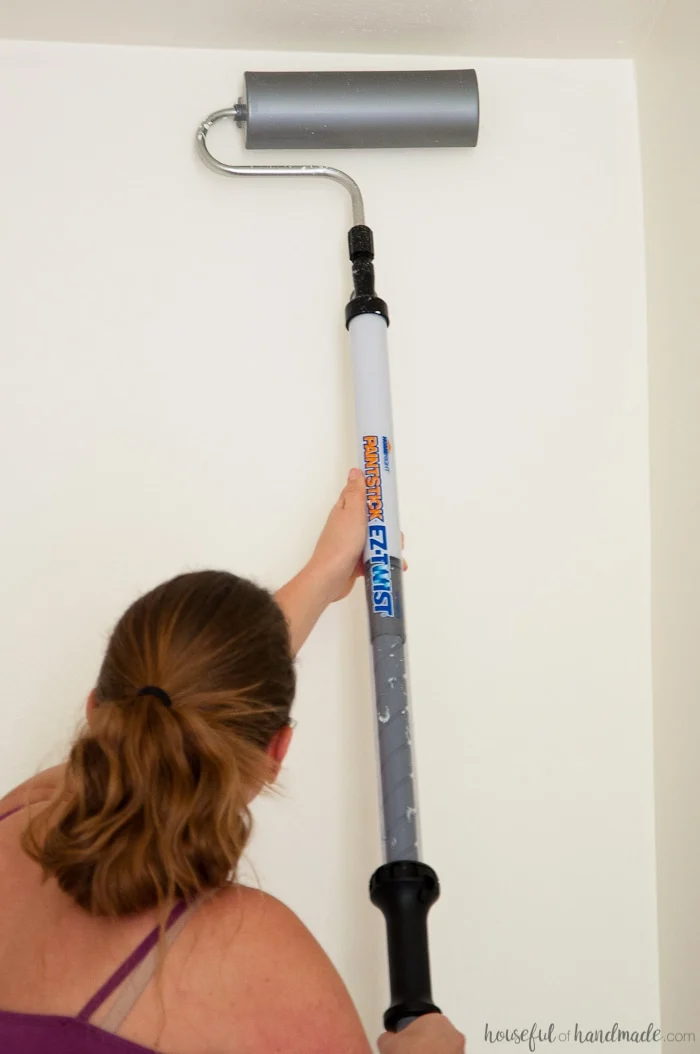 EZ-Twist paint roller being used on high ceiling 