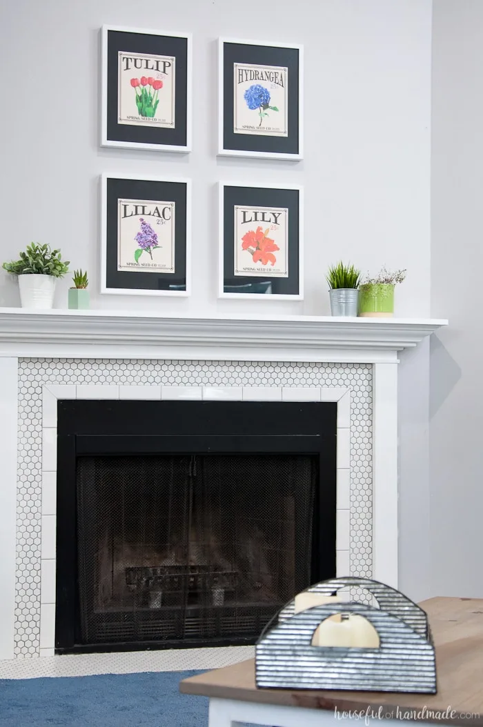 Fire place mantel with finished Agreeable Gray by Sherwin Willams