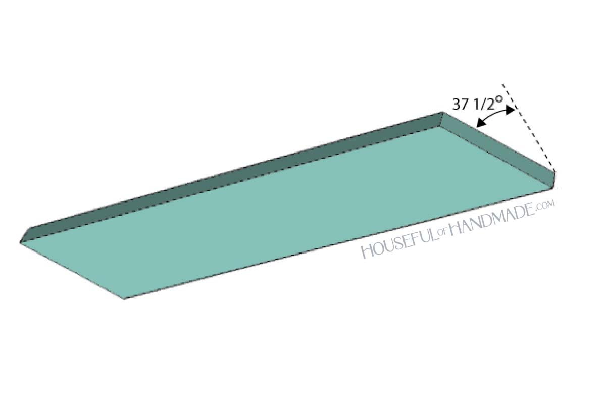 Back leg board cut at an angle. 