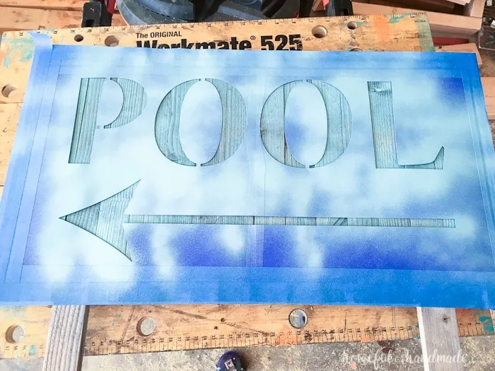 Create the perfect outdoor decor for summer with this DIY wood sign with a router. Using reclaimed wood, the 3D pool sign is perfect for your next party! Housefulofhandmade.com | Router Sign | Reclaimed Wood Sign | How to Make a Sign with a Router | Scrap Wood Projects | Summer Sign | Outdoor Sign