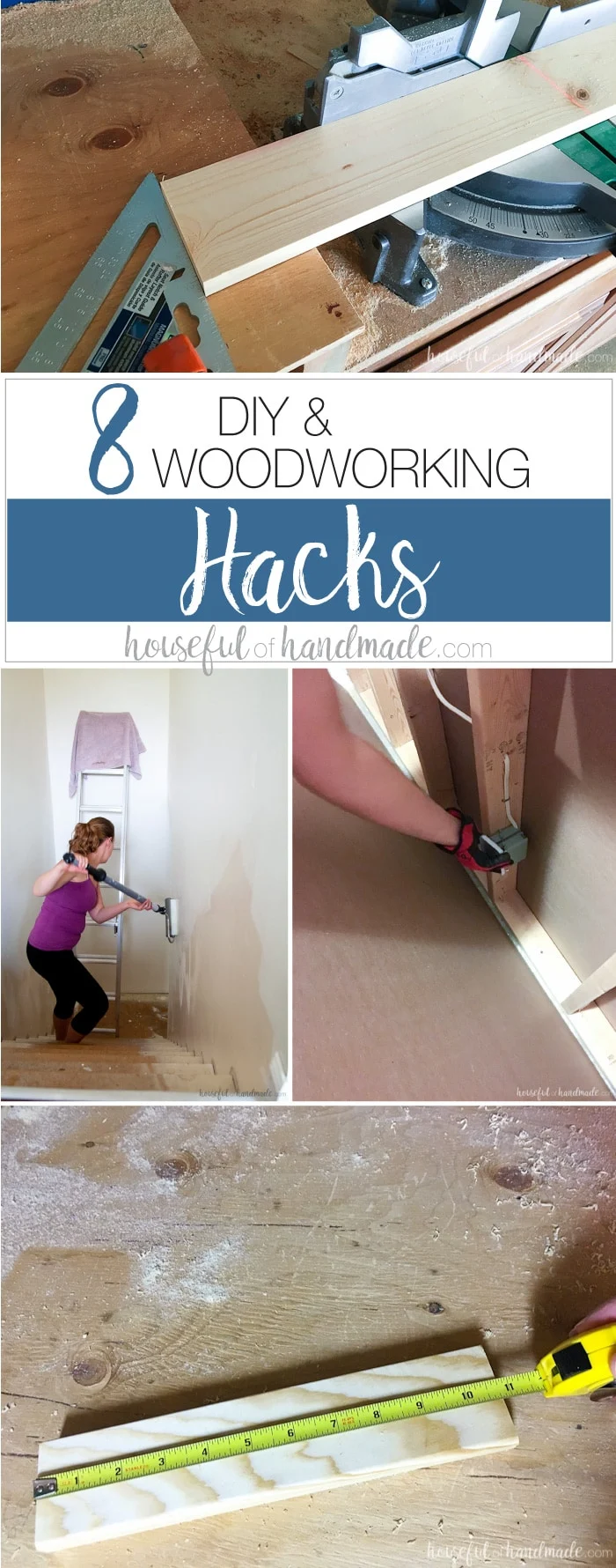 Make DIY easier with these easy DIY & woodworking hacks. Housefulofhandmade.com | Measuring Tips | Woodworking Tips | DIY Tips | Painting Tips