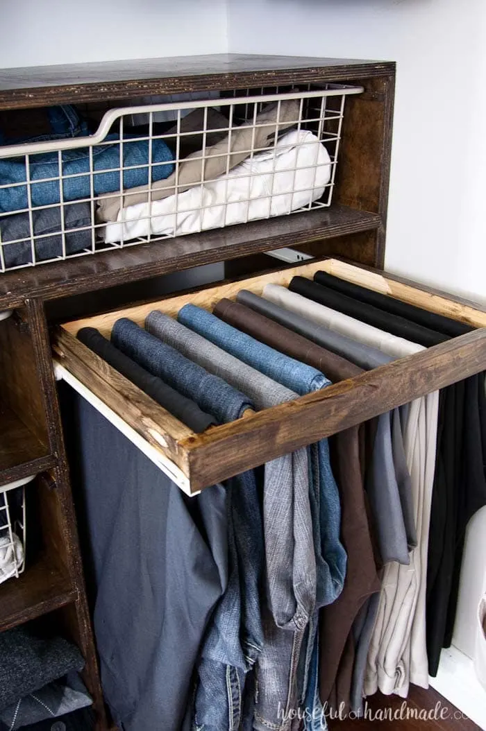 Closet Organization. Jeans  Jeans hanging ideas, Hanging pants