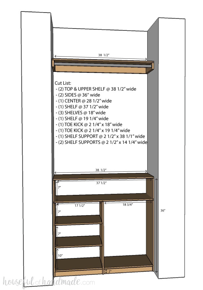 Plywood Shelves for Closet