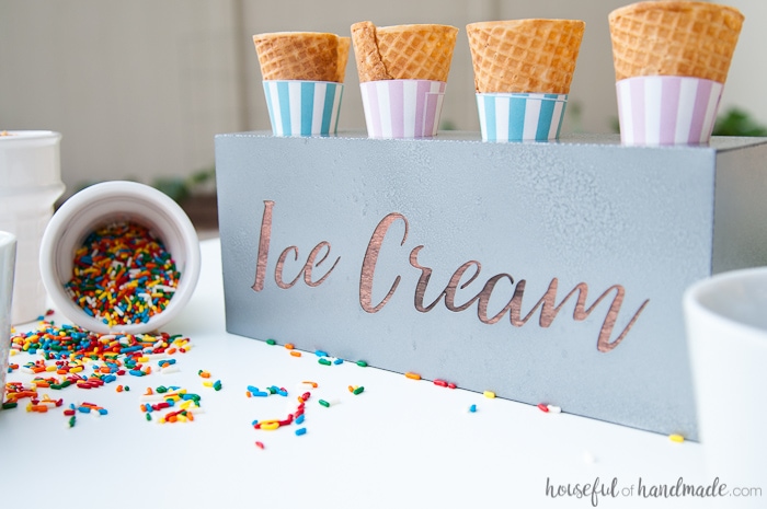 Farmhouse Ice Cream Cone Holder DIY • Crafting my Home