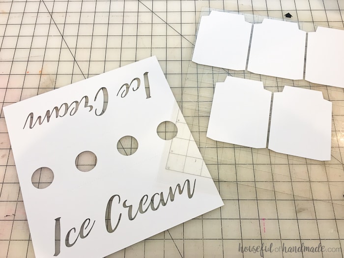 paper cut out for the DIY farmhouse ice cream cone holder