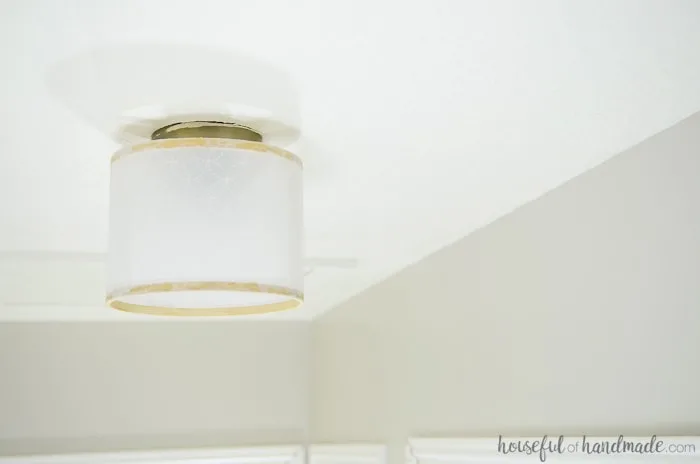 Create a show piece for your hallway with this drum ceiling light fixture DIY. Housefulofhandmade.com