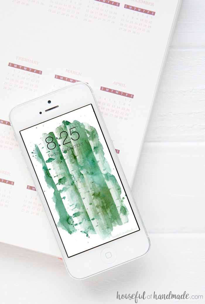 I love this beautiful watercolor art! Decorate your iPhone for fall with these free digital backgrounds for September from Housefulofhandmade.com