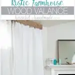 Add lots of farmhouse style to your home with this super easy and inexpensive DIY! Learn how to make a window cornice box from a 1x6 board. This beautiful rustic wood cornice can be made in just minutes. Housefulofhandmade.com