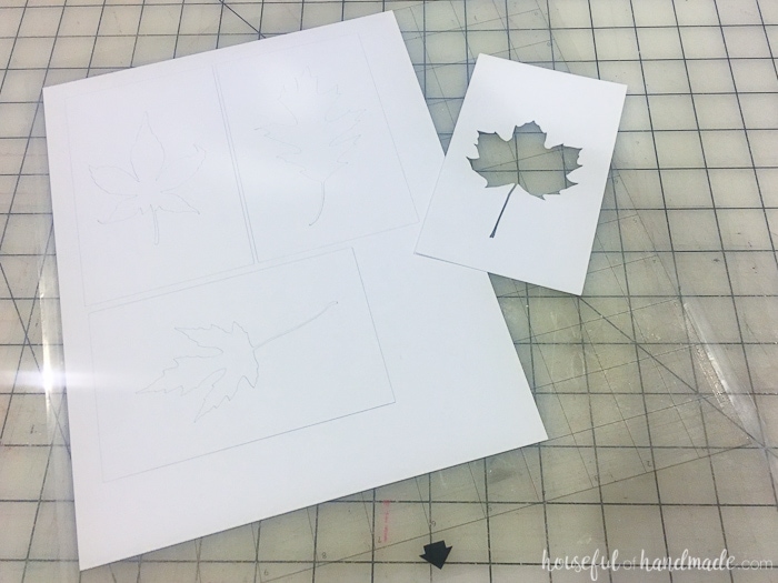 Use the Silhouette Cameo to create easy rustic fall decor. This watercolor leaf art is perfect for a fall mantel. Housefulofhandmade.com