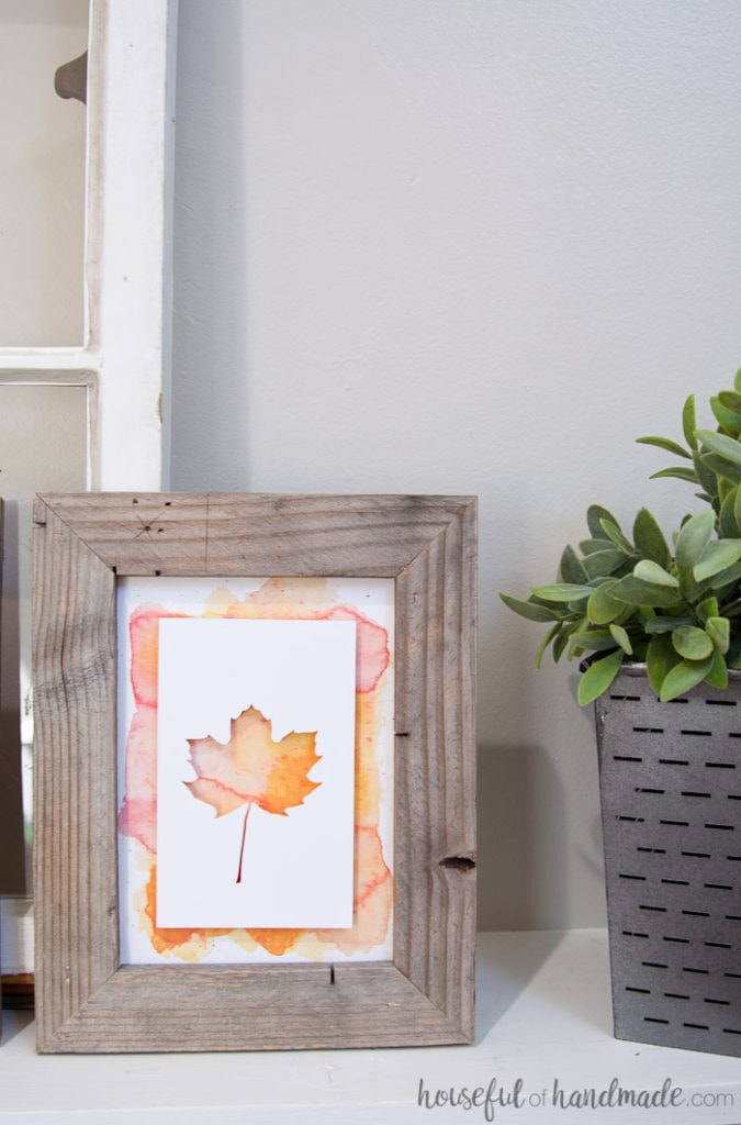 Rustic Fall Decor Watercolor Leaf Art Houseful of Handmade