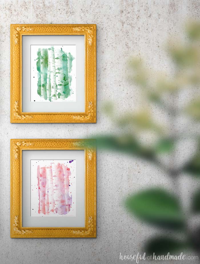 Decorate your walls with these beautiful watercolor aspen tree art prints. These free printables are the perfect way to add art to your home on a budget. Housefulofhandmade.com