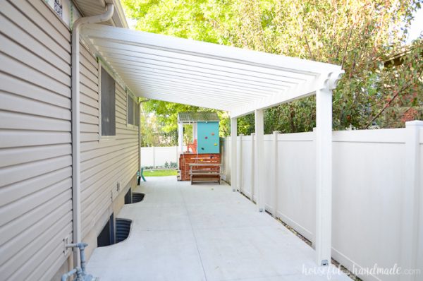 Build a Patio Pergola attached to the House - Houseful of Handmade