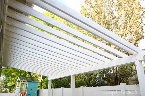 Build a Patio Pergola attached to the House - Houseful of Handmade