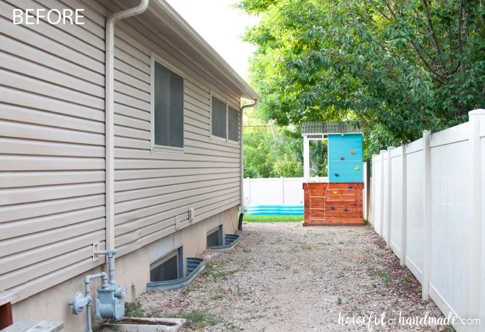 Turn a boring side yard into an outdoor oasis. Build a patio pergola to create an outdoor entertaining space. Housefulofhandmade.com