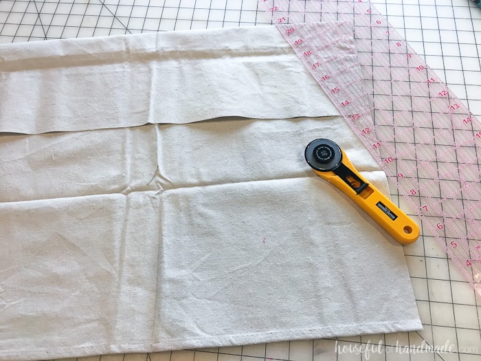 Drop cloth fabric for DIY Moana costume skirt.