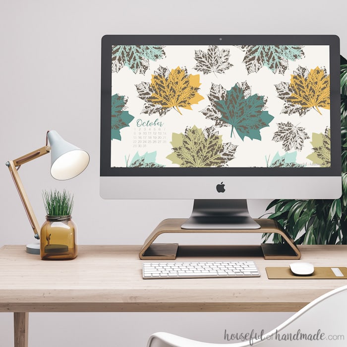 Fall is here and that means downloading new free digital backgrounds for October! This beautiful autumn leaf pattern is the perfect way to celebrate cool weather and changing leaves.