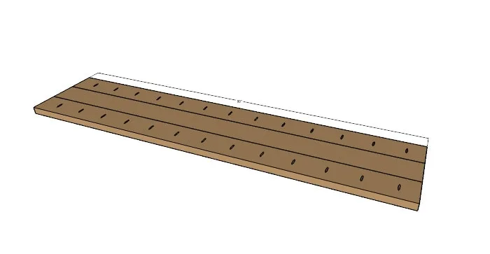 Build the bench tops for the outdoor dining table plans. Housefulofhandmade.com