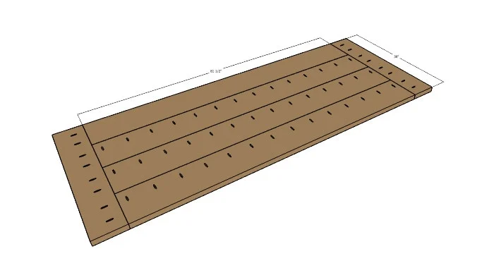 Image of the table top on the patio dining table plans