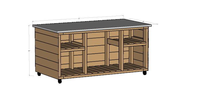 This easy to build outdoor kitchen island is perfect for create an outdoor kitchen next to your barbecue. The free build plans are on Housefulofhandmade.com