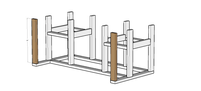 Create an outdoor kitchen island with seating. The easy build plans are from Housefulofhandmade.com.