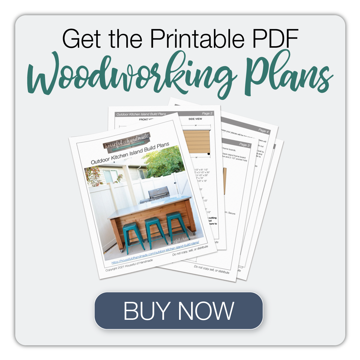 Buy Now Button for the PDF woodworking plans for the outdoor kitchen island. 