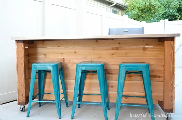 How to Transform a Stainless Steel Cart Into an Outdoor Kitchen Island