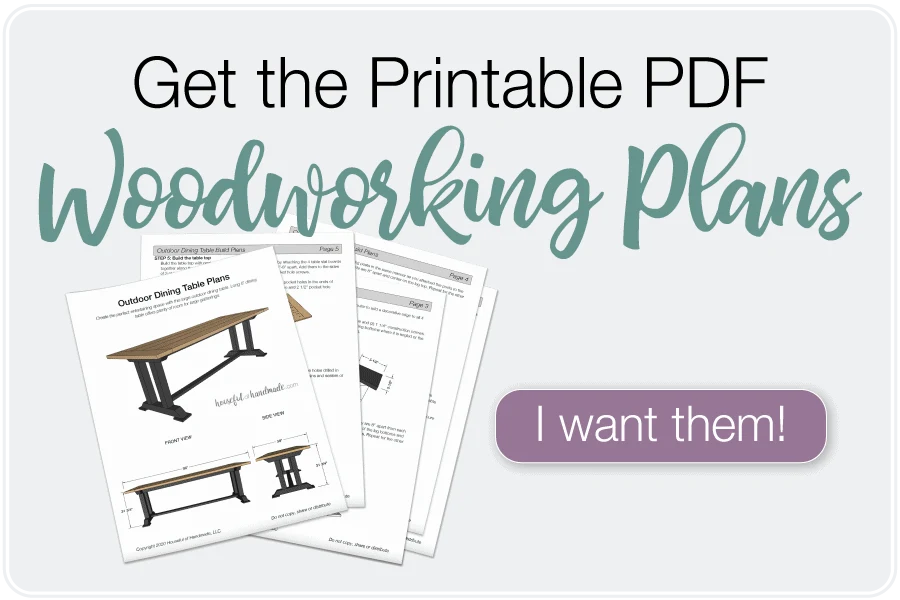 Buy button for the PDF woodworking plans for the outdoor dining table. 