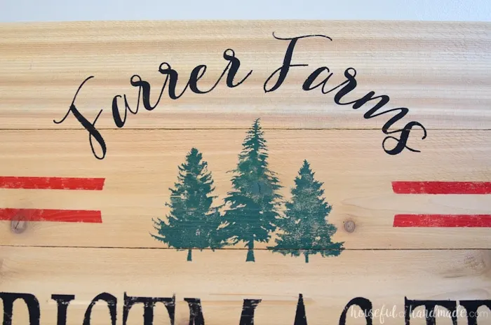 I love this custom Christmas tree farm sign. It is so easy to make, you can easily make your own for less than $20. Housefulofhandmade.com