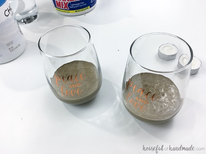 Handmade concrete cocktail glasses