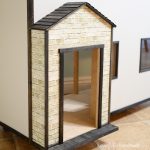 Get the look of this handmade dollhouse exterior on a budget. Such easy dollhouse decorating ideas. Housefulofhandmade.com
