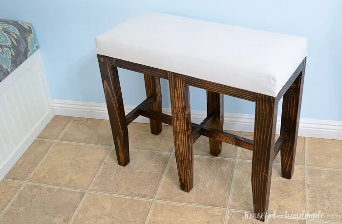 Upholstered Barstool Benches Diy, Bench Style Bar Stools