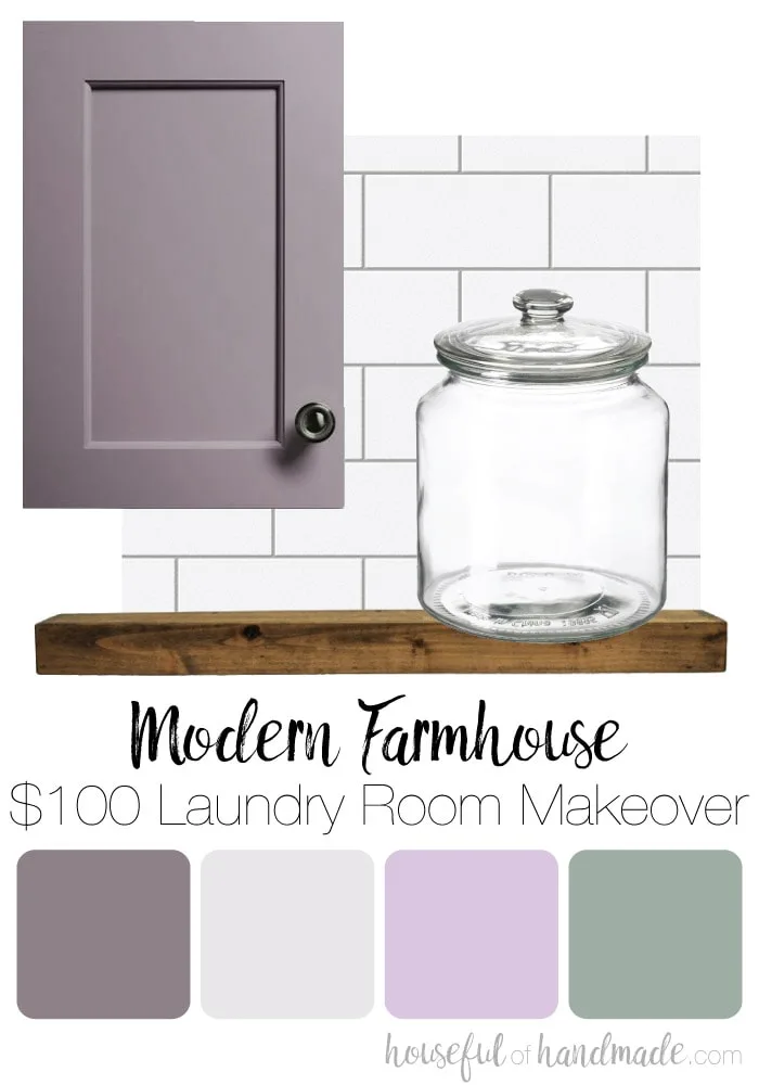 We are turning our boring laundry room closet into a magazine worthy space with this month's $100 laundry room makeover. With a bit of creativity and a lot of DIYs we will transform this ugly room into a modern farmhouse laundry room. Housefulofhandmade.com