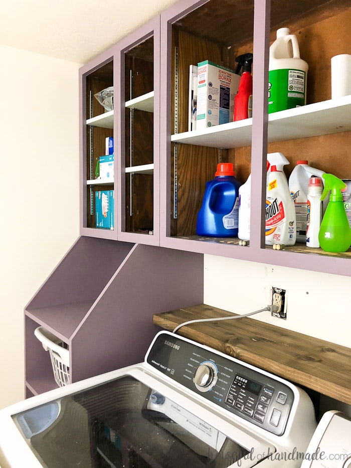 See how to update a room on a budget. This laundry room remodel is being done for only $100. Lots of creative ideas for inexpensive home improvements and budget decorating. Housefulofhandmade.com