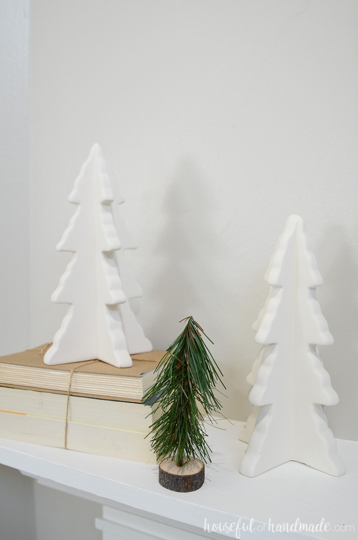 Transition Christmas to winter with neutral colored Christmas decor. Housefulofhandmade.com