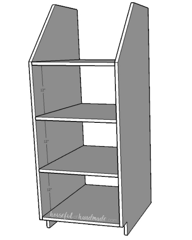 Step 3 for the stackable laundry basket storage build plans. Housefulofhandmade.com