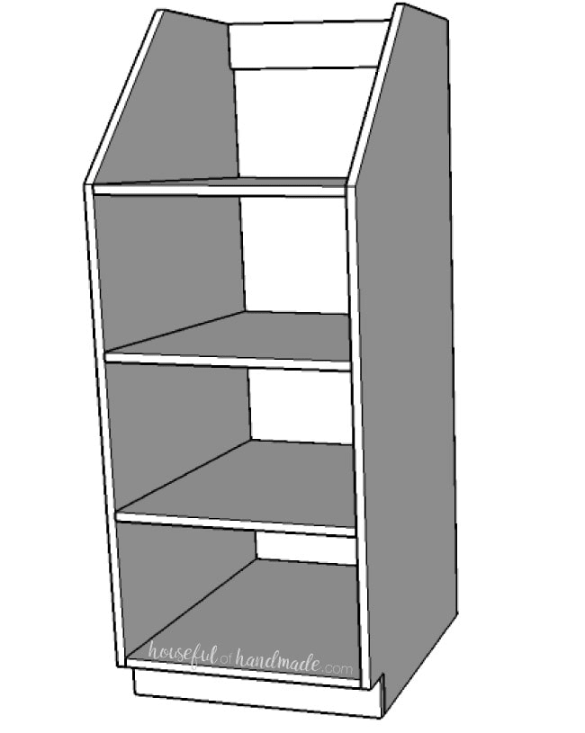 Step 4 for the stackable laundry basket storage build plans. Housefulofhandmade.com