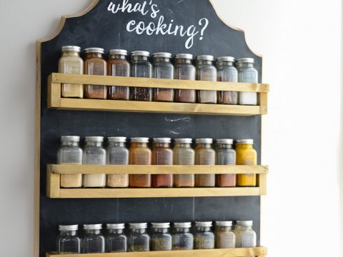 Kitchen Spice Jars Racks Wooden Seasoning Shelf Holder Storage Organizer Stand 
