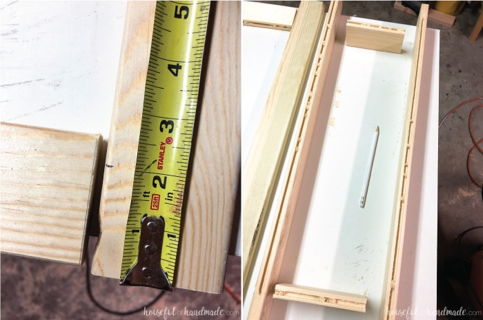 1x3 board being measured for routering and finished results of rails and stiles routered for panel to build cabinet doors cheap. Housefulofhandmade.com