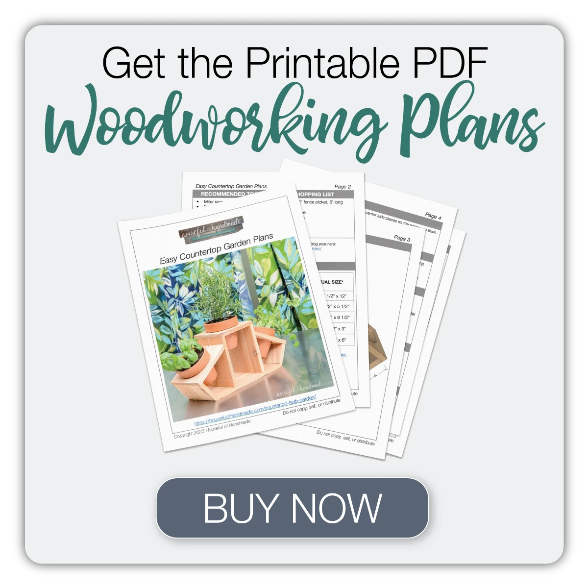 Button to buy the printable PDF plans for the simple countertop garden.