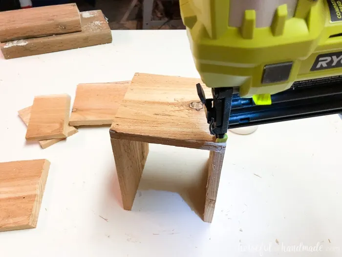 Step 1 of making the counter top herb garden from a cedar fence picket. Housefulofhandmade.com