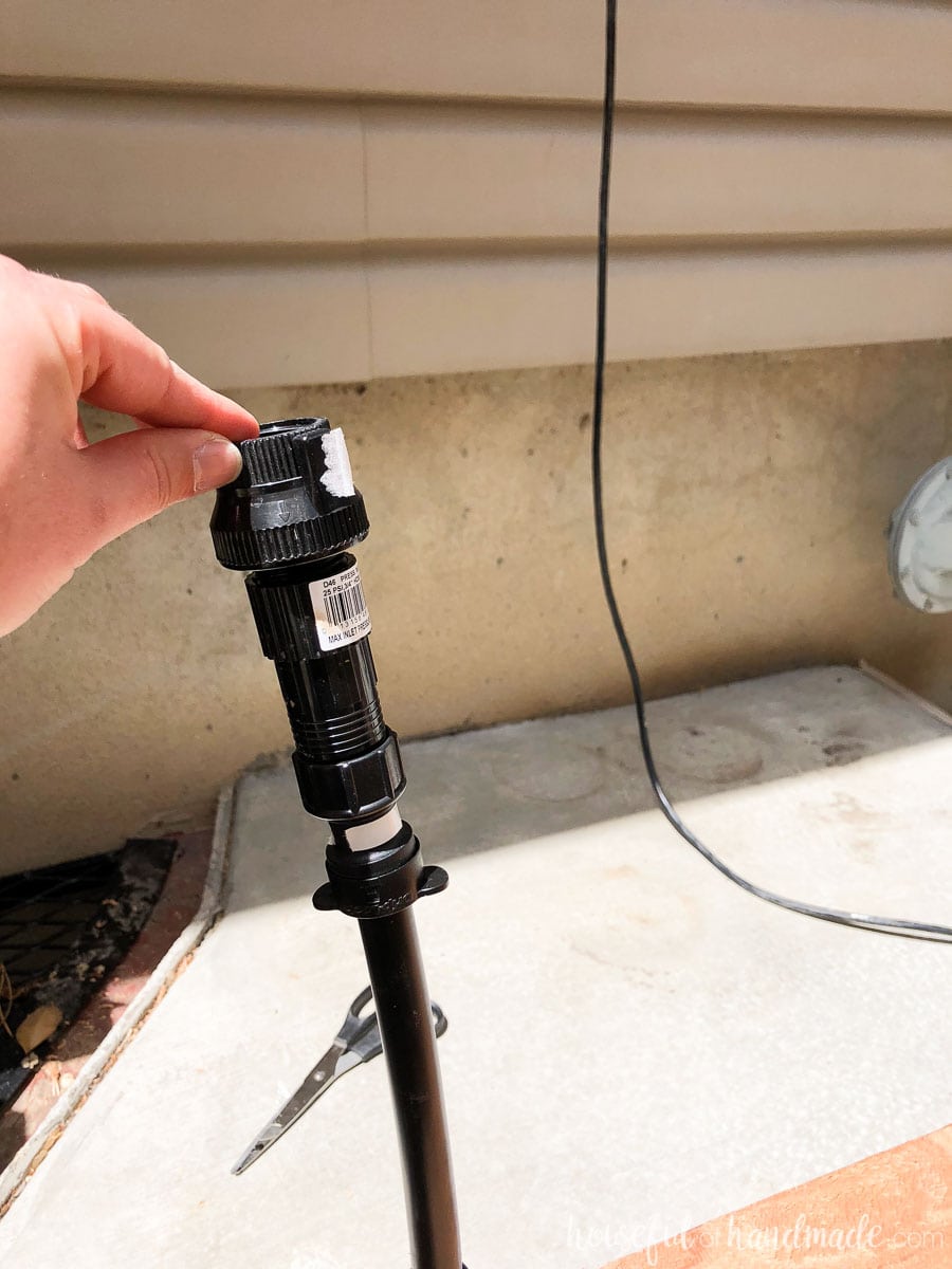 Before attaching the hose the the cedar wall garden drip system, attach a pressure reducer and back flow preventer. Housefulofhandmade.com
