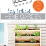 Create a DIY vertical garden for the perfect small space garden solution. This cedar herb garden has a lot of space to grow your favorite herbs and plants. Includes a tutorial for a built in drip watering system will help make watering your vertical garden even easier. Get the free build plans at Housefulofhandmade.com.