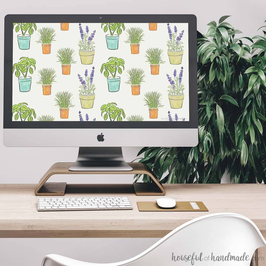 Decorate your electronics this spring with this hand-drawn herb design. These free digital backgrounds for May come with or without a calendar to keep you organized. Housefulofhandmade.com