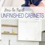 Learn how to paint unfinished cabinets to get the kitchen of your dreams. Whether you built your own cabinets, or buy unfinished cabinets to save on money, you will need to finish them properly to withstand the wear and tear of a daily life. Housefulofhandmade.com
