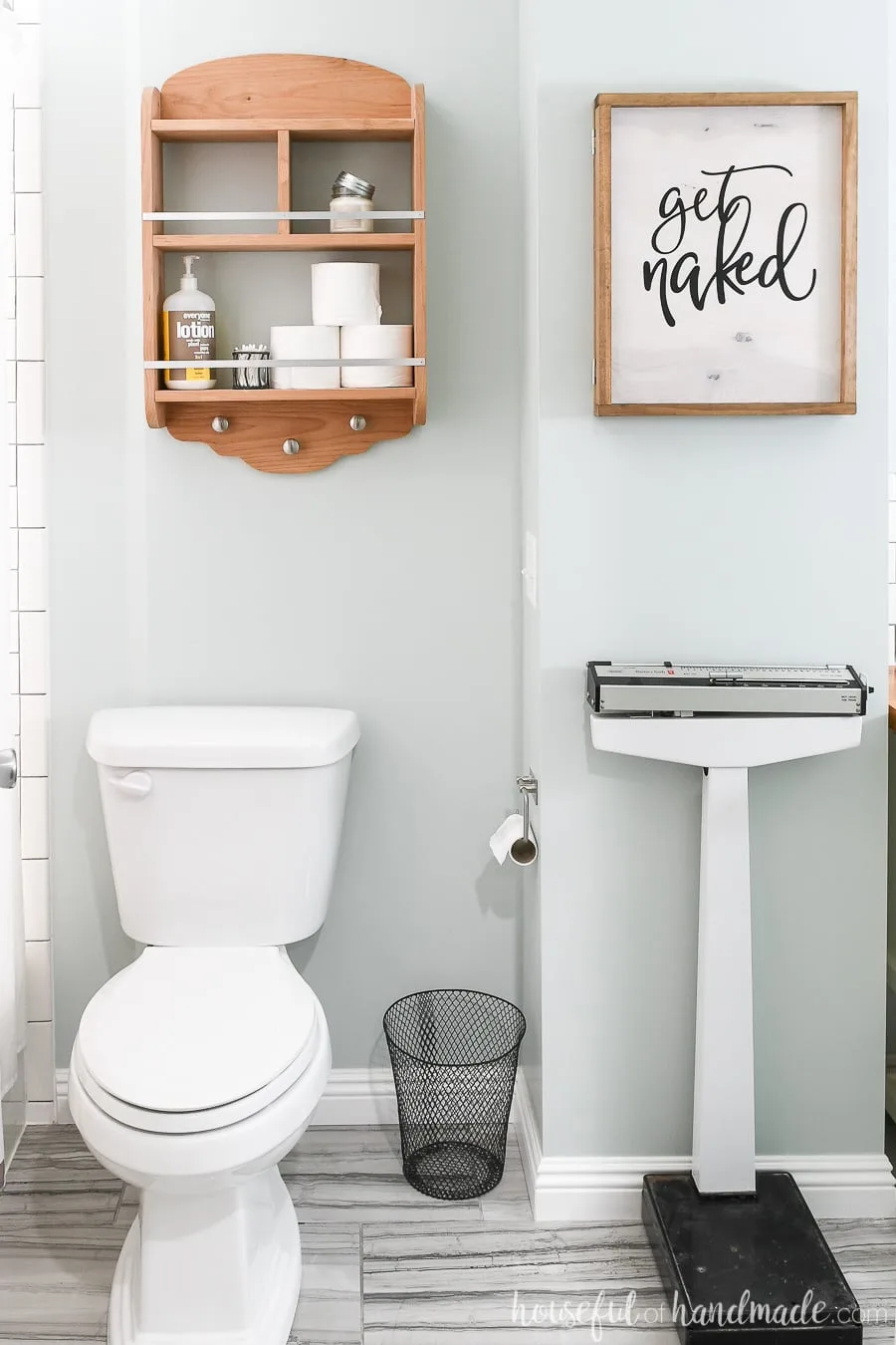 DIY Bathroom Storage Shelves - Houseful of Handmade